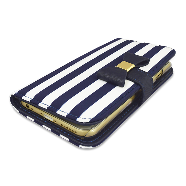 【アウトレット】【iPhone6s/6 ケース】Ribbon Diary Stripe Navy for iPhone6s/6サブ画像