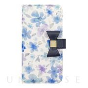 【アウトレット】【iPhoneSE(第3/2世代)/8/7/6s/6 ケース】Flower Series wallet case for iPhone7/6s/6(Watery Blue）