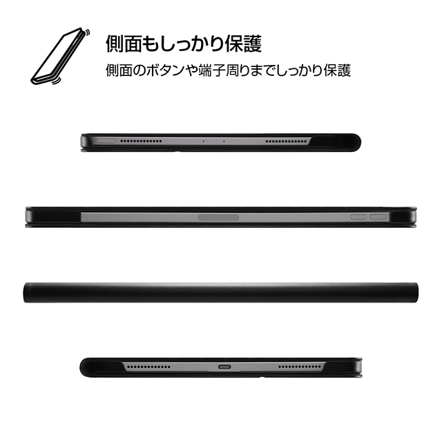 【iPad Pro(11inch)(第4/3/2世代) ケース】レザーケース スタンド機能付き (ブラック)サブ画像
