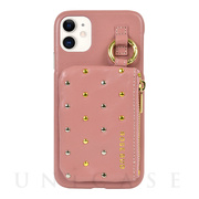 【iPhone11/XR ケース】ROSE BUD コインケース付き背面ケース (ピンク)