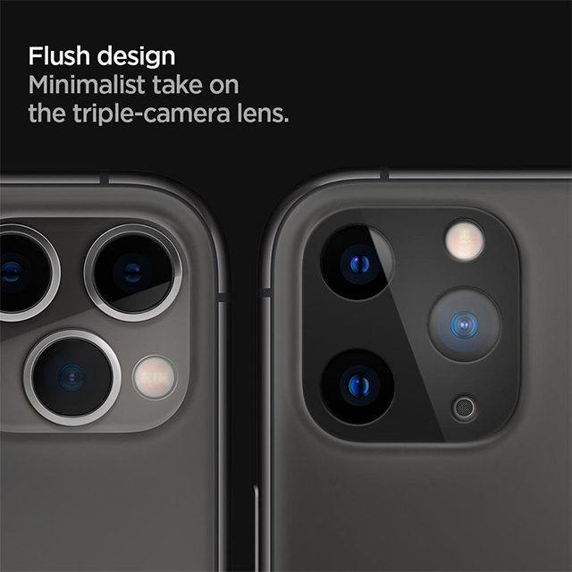 【iPhone11 Pro/11 Pro Max フィルム】ガラスフィルム フルカバーカメラレンズ (2P) (ブラック)サブ画像