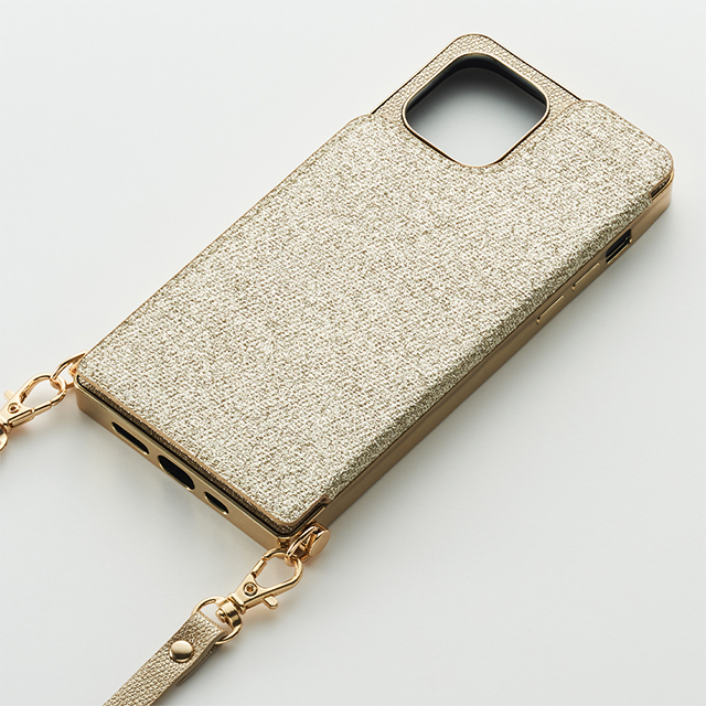 【iPhone12 mini ケース】Cross Body Case Glitter Series for iPhone12 mini （prism gold）サブ画像