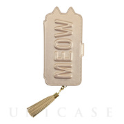 【iPhone12/12 Pro ケース】Tassel Tail Cat Flip Case for iPhone12/12 Pro (gold)