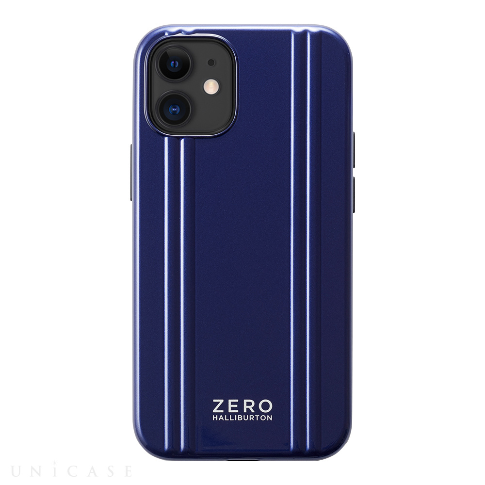 【iPhone12 mini ケース】ZERO HALLIBURTON Hybrid Shockproof Case for iPhone12 mini (Blue)