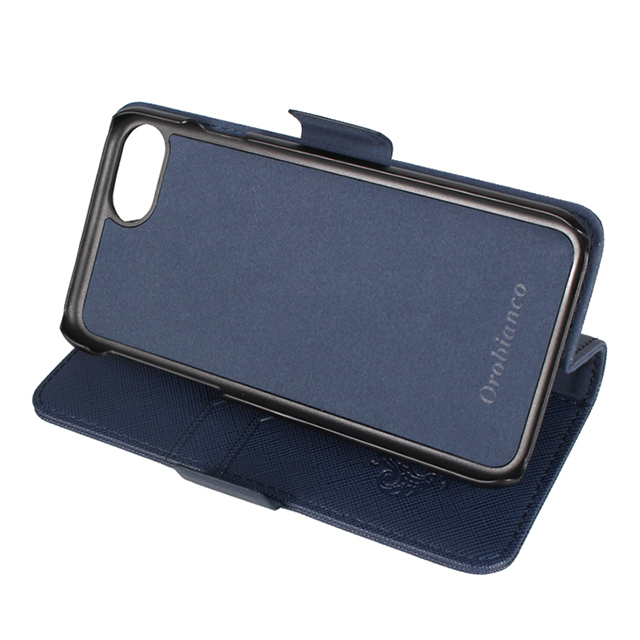 【iPhoneSE(第3/2世代)/8/7 ケース】“サフィアーノ調” PU Leather Book Type Case (ブルー)サブ画像