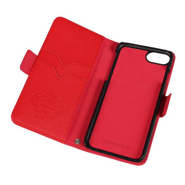 【iPhoneSE(第3/2世代)/8/7 ケース】“サフィアーノ調” PU Leather Book Type Case (レッド)サブ画像