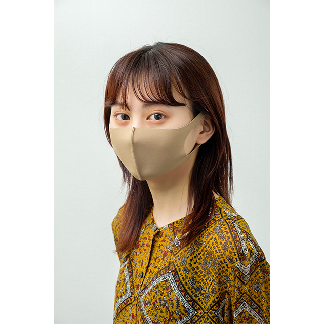 デザイナーズパックマスク[冷感（涼感）･抗菌･防臭･360度ストレッチ性能付き] レディース (ベージュ)サブ画像