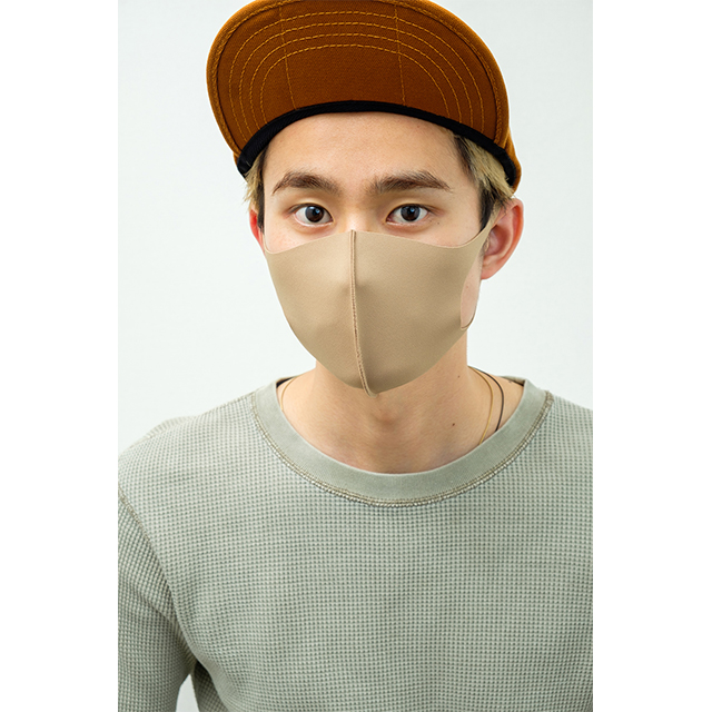 デザイナーズパックマスク[冷感（涼感）･抗菌･防臭･360度ストレッチ性能付き] メンズ (ベージュ)サブ画像