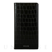 【iPhone12 Pro Max ケース】VELES フリップカバー (クロコダイル) ブラック