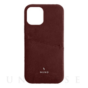 【iPhone12/12 Pro ケース】[NUNO]カードポケット付き本革バックケース (レッド)