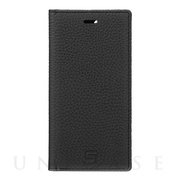 【iPhone12 mini ケース】Shrunken-Calf Leather Book Case (Black)