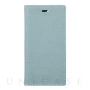 【iPhone12 mini ケース】Shrunken-Calf Leather Book Case (Baby Blue)