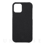 【iPhone12/12 Pro ケース】Shrunken-Calf Leather Shell Case (Black)