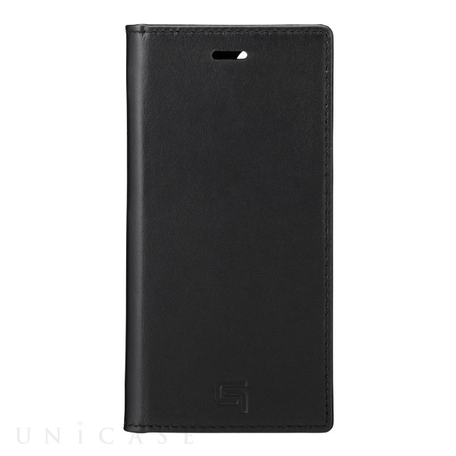 【iPhone12 mini ケース】Italian Genuine Leather Book Case (Black)