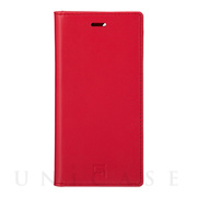 【iPhone12 mini ケース】Italian Genuine Leather Book Case (Red)