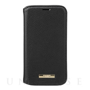 【iPhone12 mini ケース】“Shrink” PU Leather Book Case (Black)