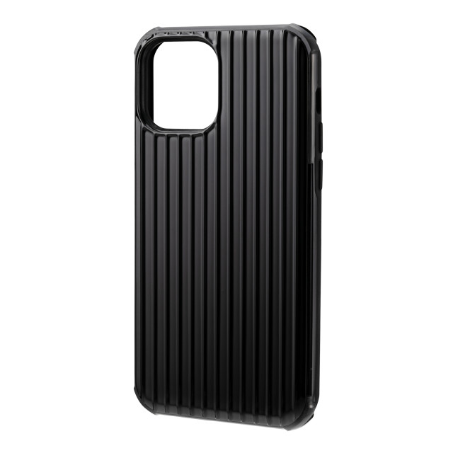 【iPhone12/12 Pro ケース】”Rib-Slide” Hybrid Shell Case (Black)サブ画像