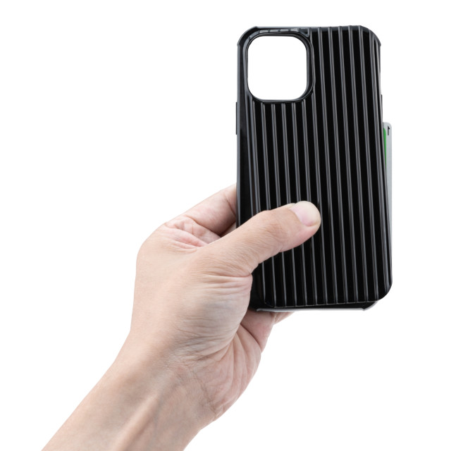 【iPhone12/12 Pro ケース】”Rib-Slide” Hybrid Shell Case (Black)サブ画像