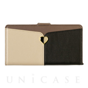 【iPhone12 mini ケース】手帳型ケース JUDY (Beige × Black)