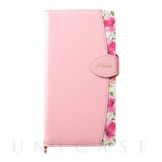 【iPhone12 mini ケース】手帳型ケース Fleur (Pink)