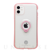 【iPhone12 mini ケース】フィンガーリング付衝撃吸収背面ケース +R (Clear Pink)
