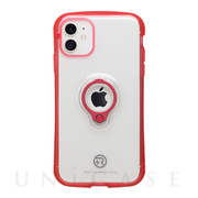 【iPhone12 mini ケース】フィンガーリング付衝撃吸収背面ケース +R (Clear Red)