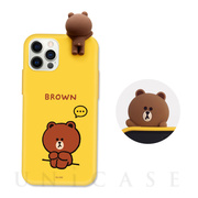 【iPhone12/12 Pro ケース】Figure BASIC COLOR SOFT (drawing BROWN イエロー)