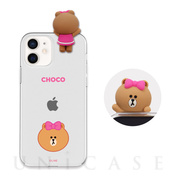 【iPhone12 mini ケース】Figure BASIC CLEAR SOFT (FACE CHOCO)