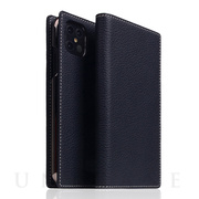 【iPhone12 Pro Max ケース】Full Grain Leather Case (Black Blue)