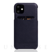【iPhone12 mini ケース】Full Grain Leather Back Case (Black Blue)