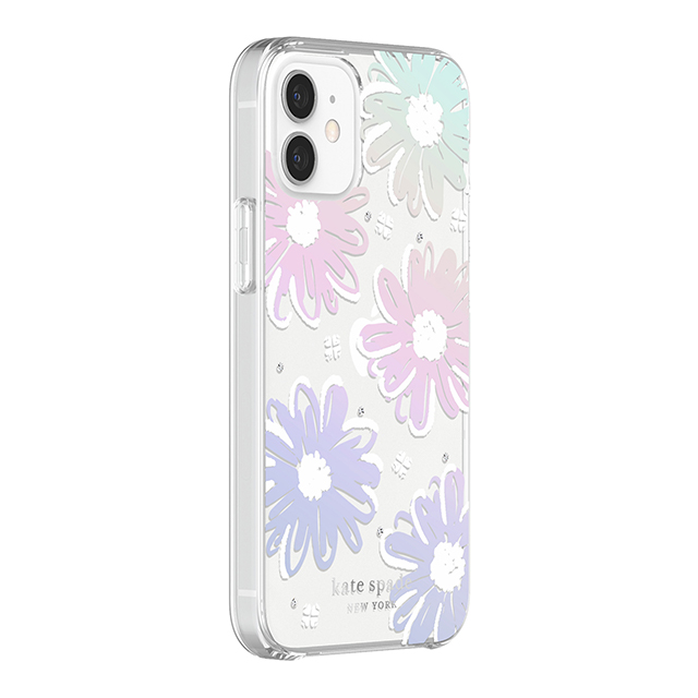 【iPhone12 mini ケース】Protective Hardshell Case (Daisy Iridescent Foil/White/Clear/Gems)サブ画像