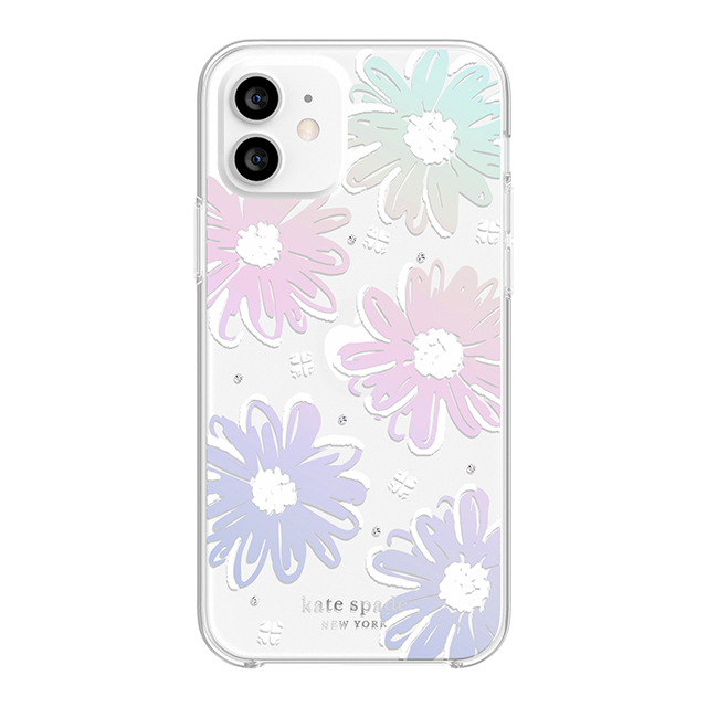 【iPhone12/12 Pro ケース】Protective Hardshell Case (Daisy Iridescent Foil/White/Clear/Gems)