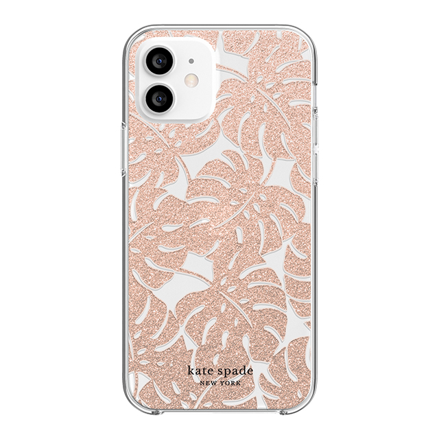 【iPhone12/12 Pro ケース】Protective Hardshell Case (Island Leaf Pink Glitter/Clear/Blush Bumper)