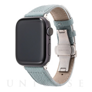 【Apple Watch バンド 49/45/44/42mm】German Shrunken-calf Watchband (Baby Blue) for Apple Watch Ultra2/SE(第2/1世代)/Series9/8/7/6/5/4/3/2/1