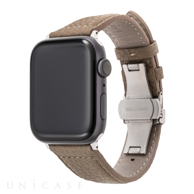 【Apple Watch バンド 49/45/44/42mm】German Shrunken-calf Watchband (Taupe) for Apple Watch Ultra2/SE(第2/1世代)/Series9/8/7/6/5/4/3/2/1
