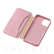 【iPhone12 mini ケース】レザーケース NEUTZ 磁石付き 手帳型 (ピンク)