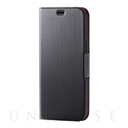 【iPhone12 Pro Max ケース】レザーケース UltraSlim 磁石付き 手帳型 (ブラック)