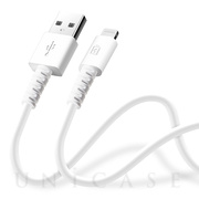 充電/通信 やわらかケーブル USB-A to Lightning 2.0m (ホワイト)
