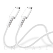 充電/通信 やわらかケーブル USB-C to USB-C 1.2m (ホワイト)