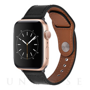 【Apple Watch バンド 49/45/44/42mm】レザーバンド (ブラック) for Apple Watch Ultra2/1/SE(第2/1世代)/Series9/8/7/6/5/4/3/2/1