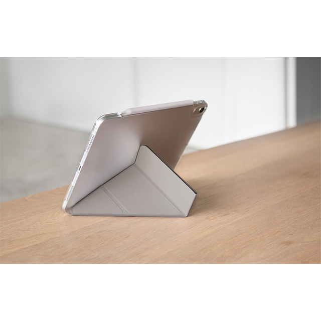 【iPad Air(10.9inch)(第5/4世代) ケース】KANVAS 耐衝撃ハイブリッド素材採用 折り畳み式スタンド 内側にマイクロファイバー ハードケース (ブラック)サブ画像