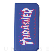 【iPhone12/12 Pro ケース】FLAME MAGZINE Logo PU Leather Book Type Case (NVY/FLAME)