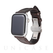 【Apple Watch バンド 41/40/38mm】Museum-calf German Leather Watchband (Dark Brown) for Apple Watch SE(第2/1世代)/Series9/8/7/6/5/4/3/2/1