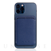 【iPhone】MagSafe対応 Full Grain Leather カードケース (ネイビーブルー)