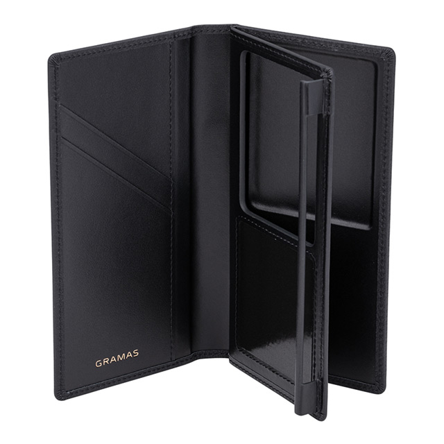 【マルチ スマホケース】”UNIVERSAL CASE” German Shrunken-calf Genuine Leather Book Case (Regular size) Blackサブ画像