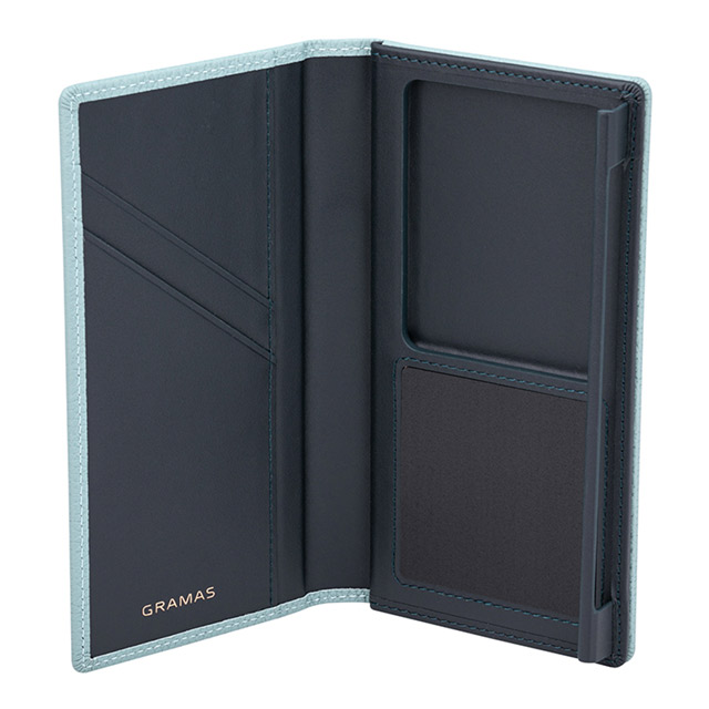 【マルチ スマホケース】”UNIVERSAL CASE” German Shrunken-calf Genuine Leather Book Case (Regular size) Baby Blueサブ画像