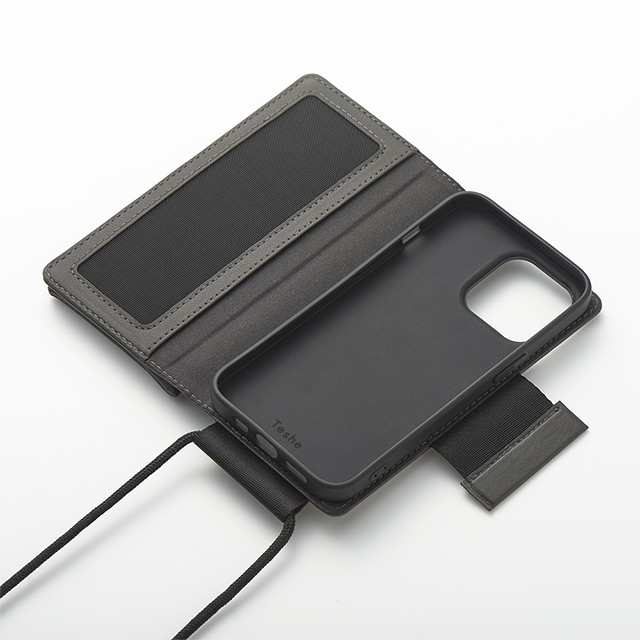 【iPhone13 ケース】Teshe light flip case for iPhone13 (charcoal)サブ画像