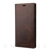 【iPhone13 Pro ケース】Museum-calf Genuine Leather Book Case (Dark Brown)