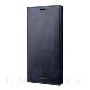 【iPhone13 Pro Max ケース】Museum-calf Genuine Leather Book Case (Navy)