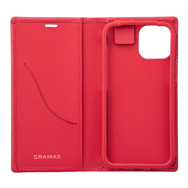 【iPhone13 mini/12 mini ケース】Italian Genuine Leather Book Case (Red)サブ画像